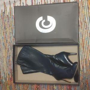 Corso Como black leather knee high boots